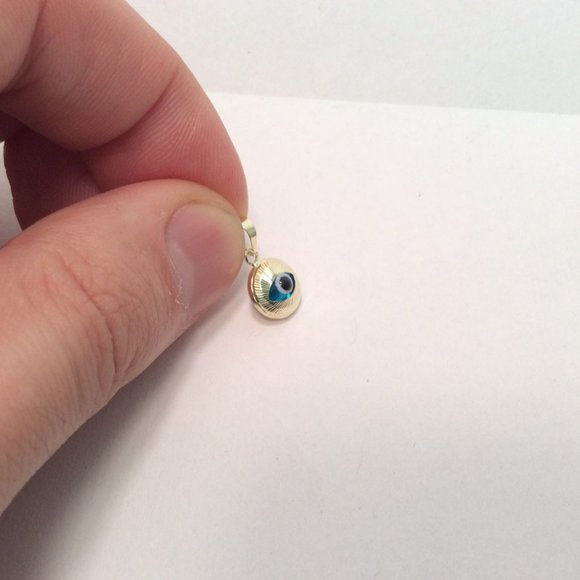 Men's/Women's 14k  Real Gold EVIL EYE Luck Charm .7gr - Picture 6 of 6